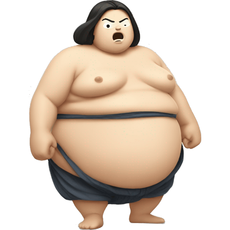 Sumo fight with a women emoji