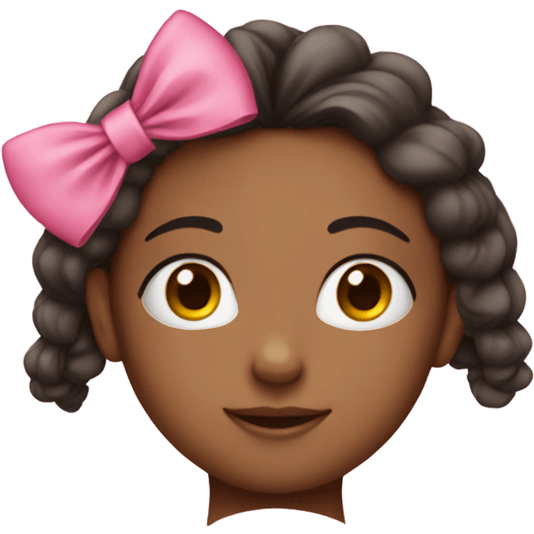 A pretty girl with pink bow in the head  emoji