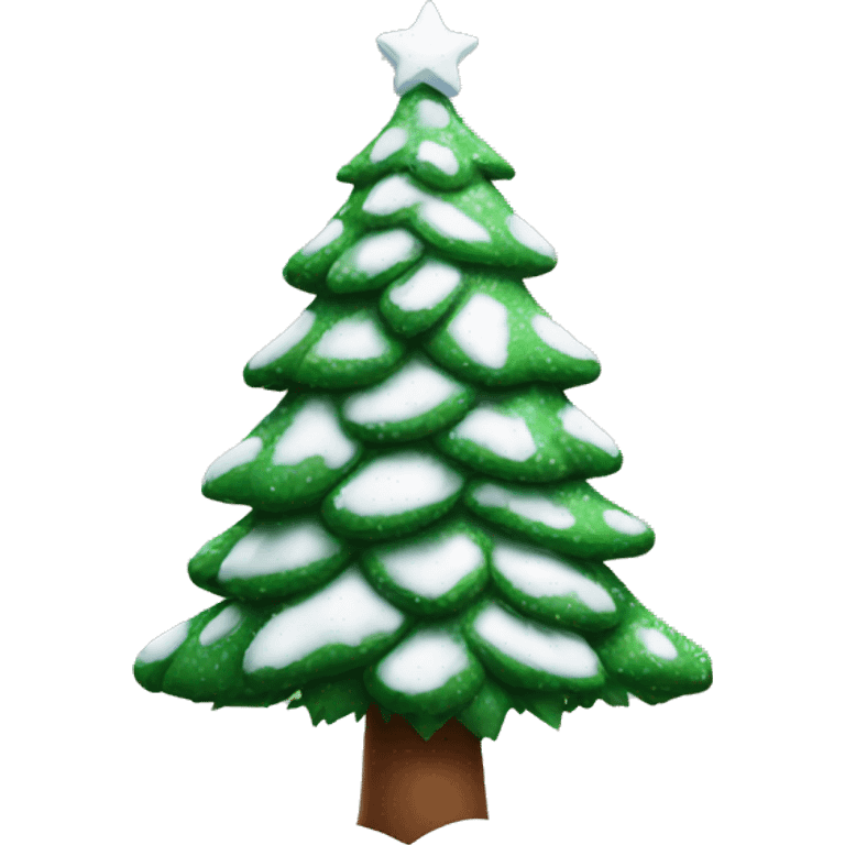 christmas tree with snow emoji