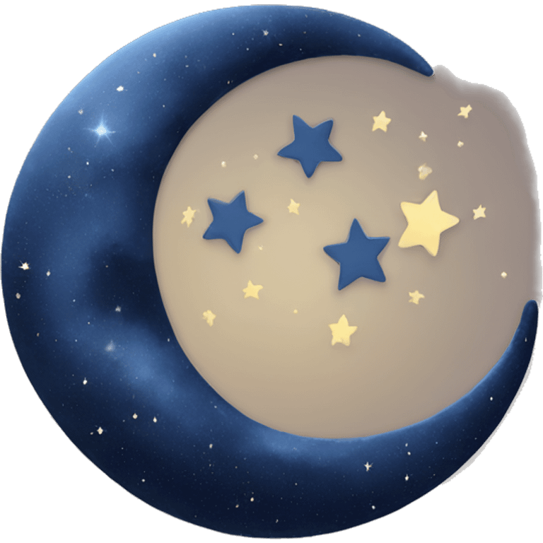 crescent moon with stars  emoji