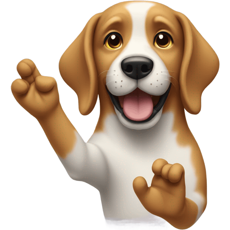 Dog giving hi five emoji