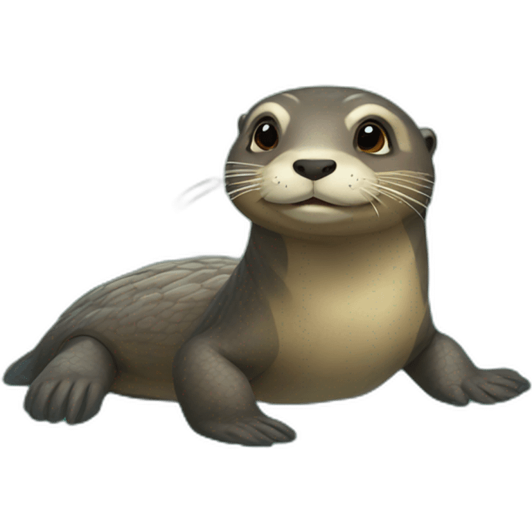 Loutre sur tortues emoji