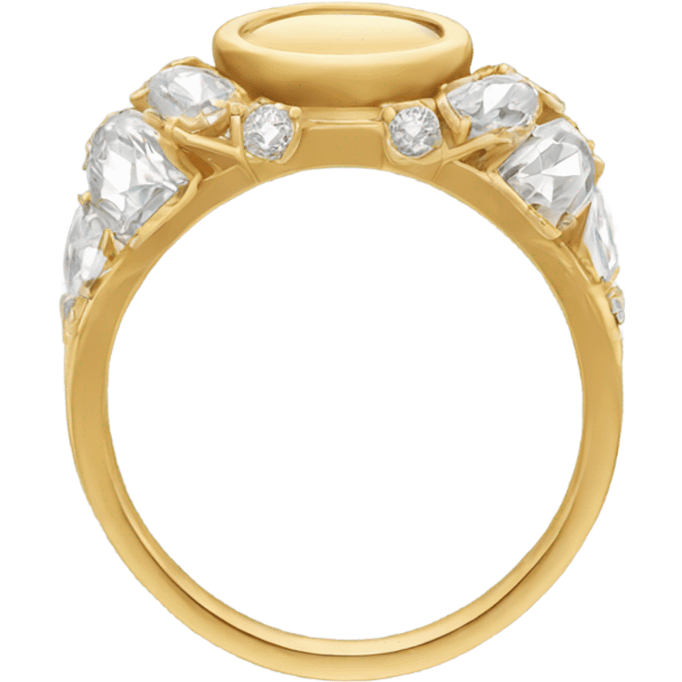 Gold ring oval diamond  emoji