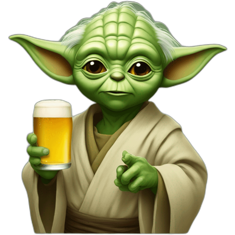 Yoda avec une bière emoji