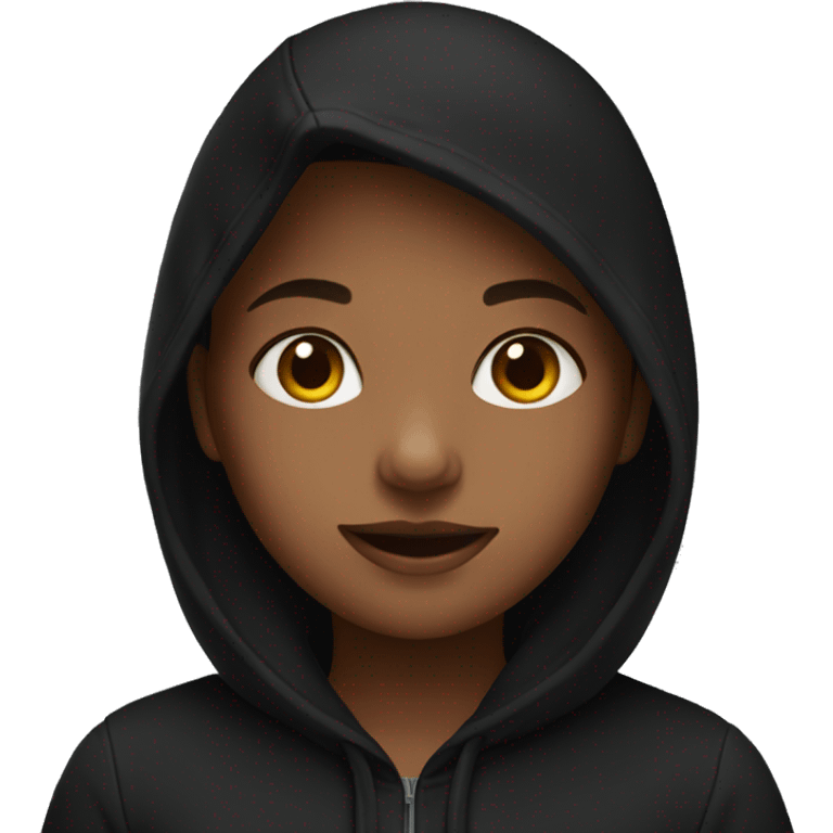 Girl wearing black hoodie emoji