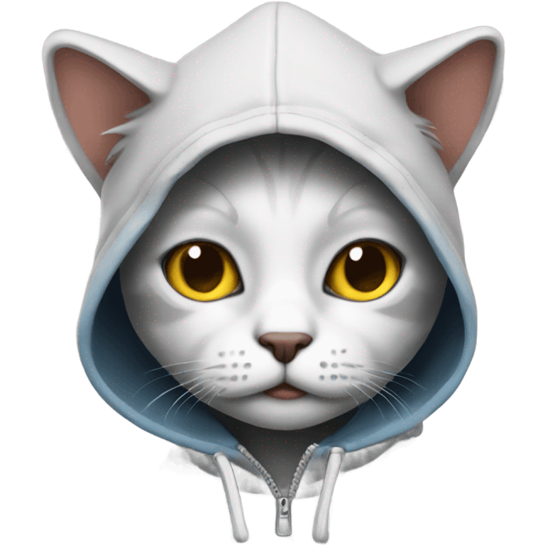 Cat wearing a hoodie emoji