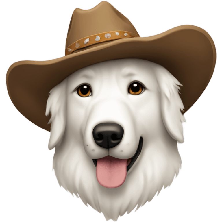 Great Pyrenees with cowboy hat on emoji