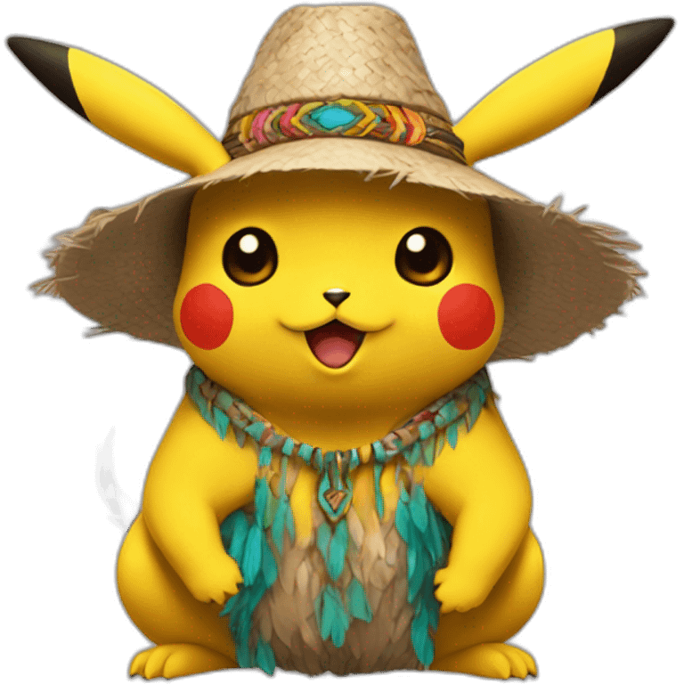 pikachu avec un chapeau indien emoji