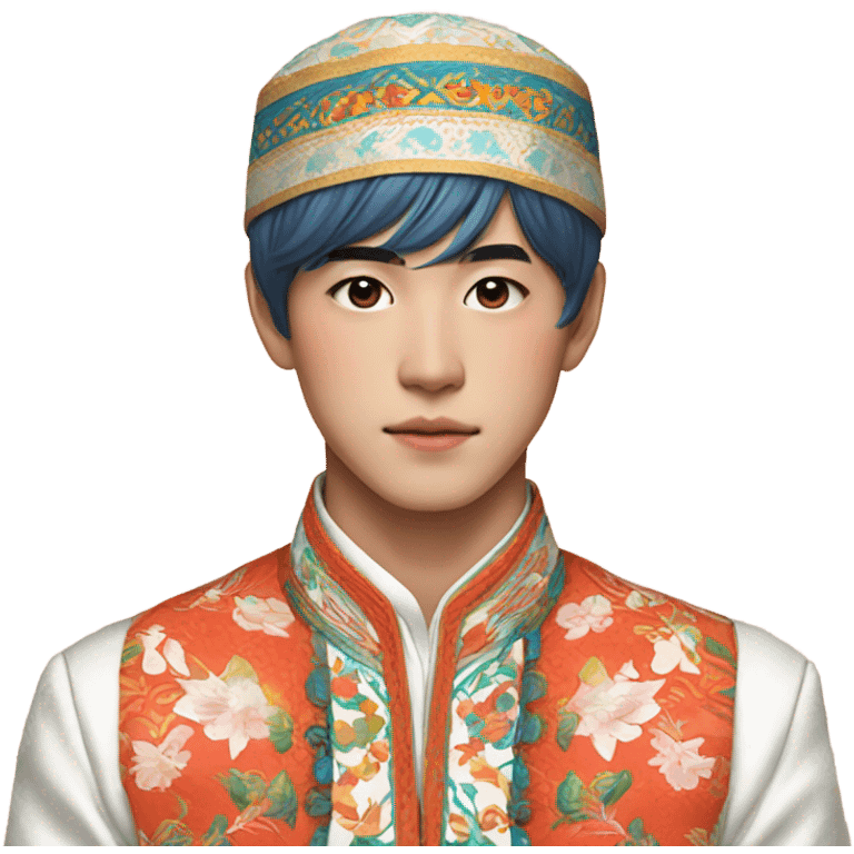 BTS V with traditional dress emoji