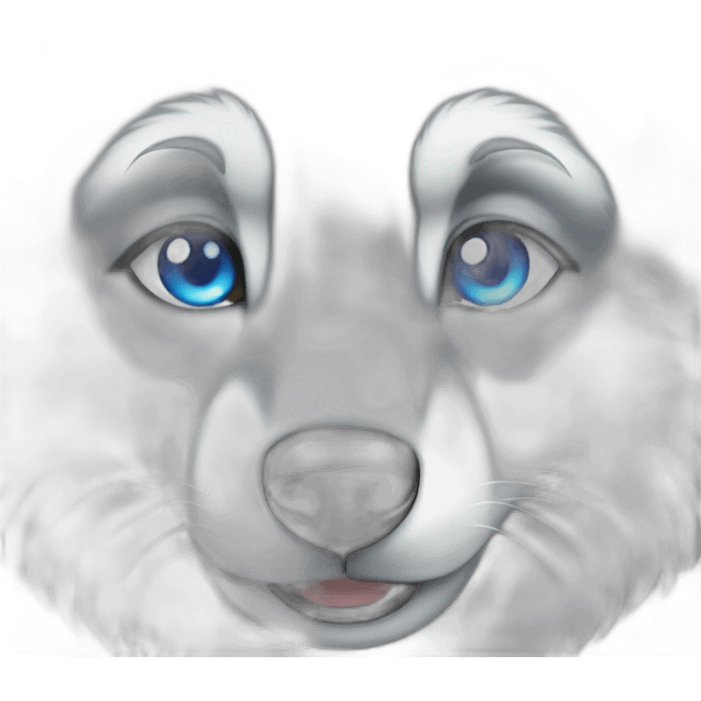 Wolf blue eyes grey love emoji