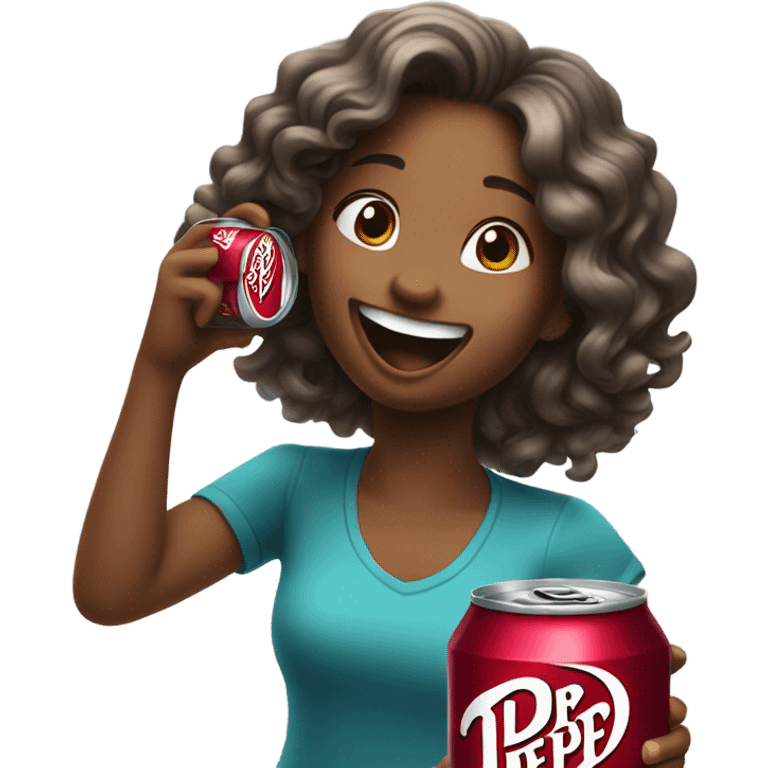 Chugging dr pepper girl emoji