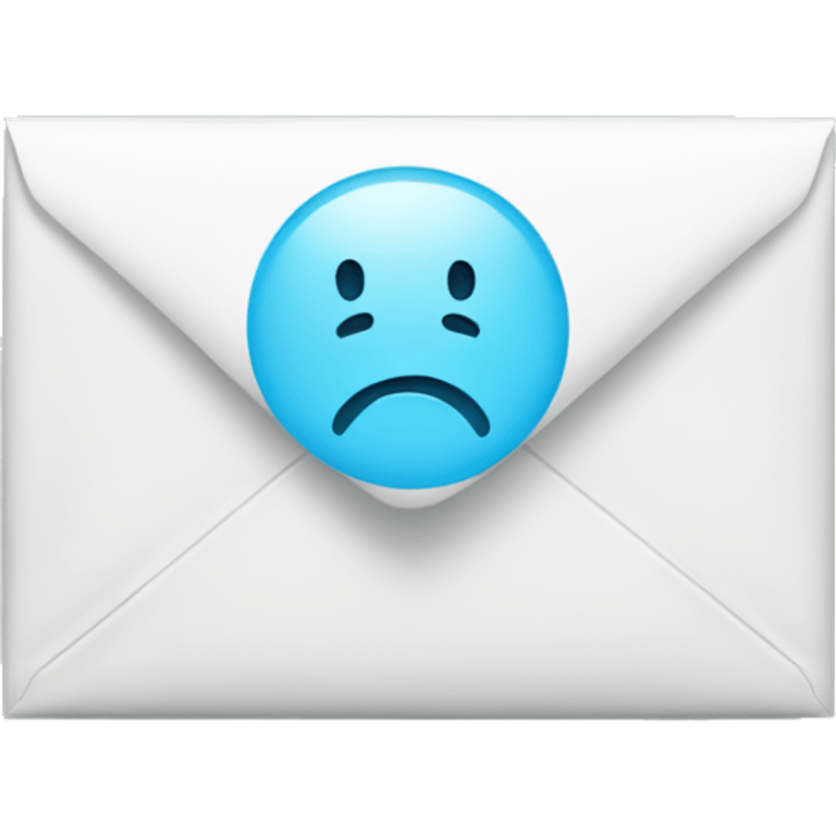 White envelope with light blue kiss mark on it emoji