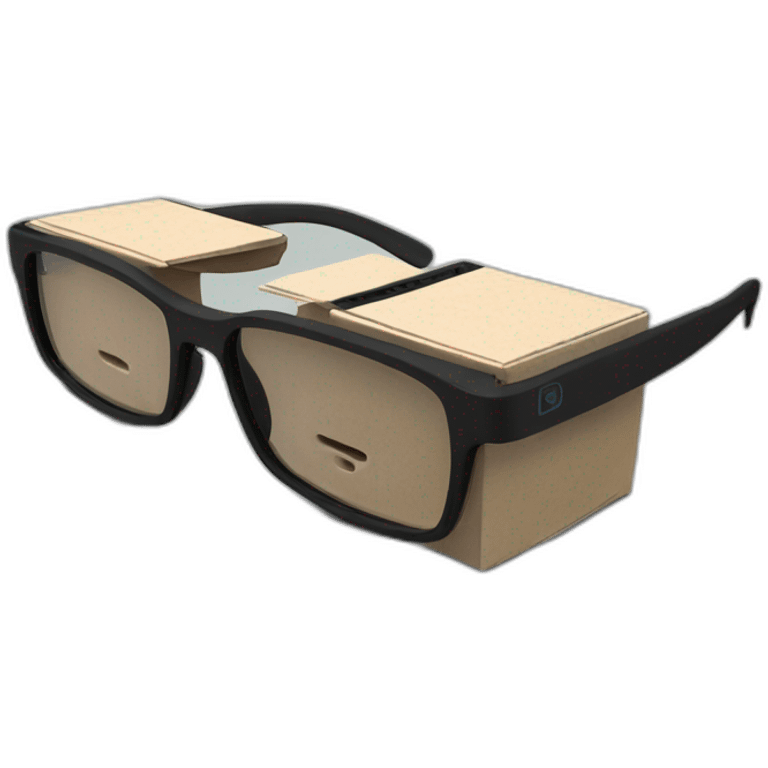 eco box for elegant black smart glasses emoji