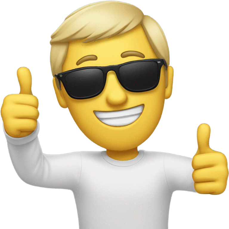 Happy person doing double thumbs up wearing sunglasses  emoji