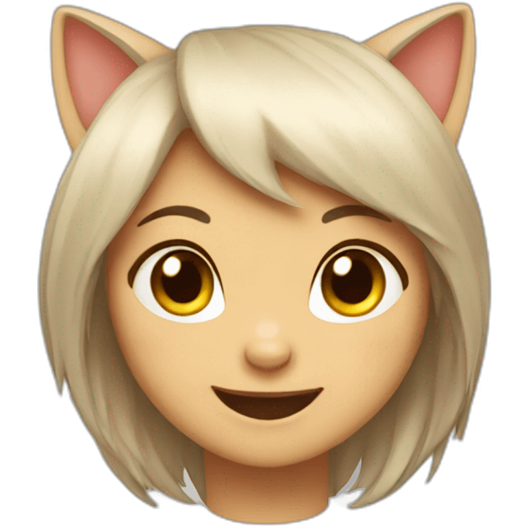 happy cat girl emoji