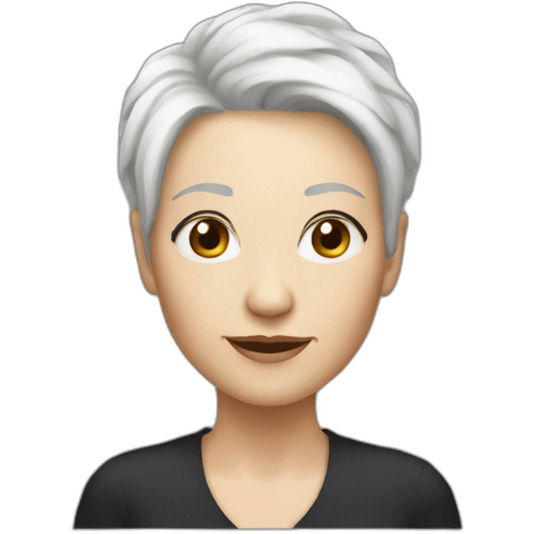 older white skin women black very short hair   emoji