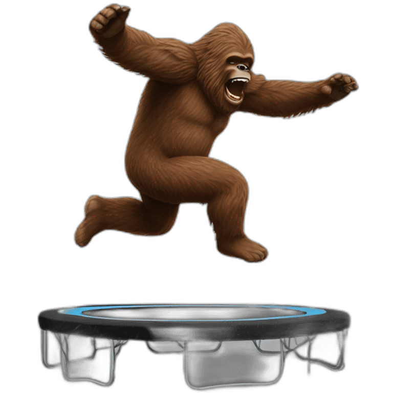 Sasquatch jumping on trampoline emoji