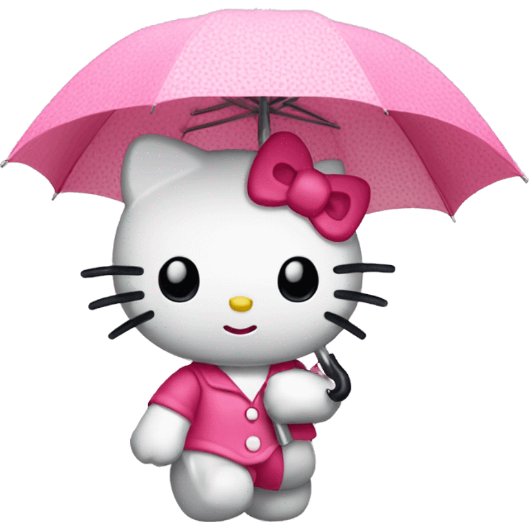 Hello kitty holding an umbrella emoji