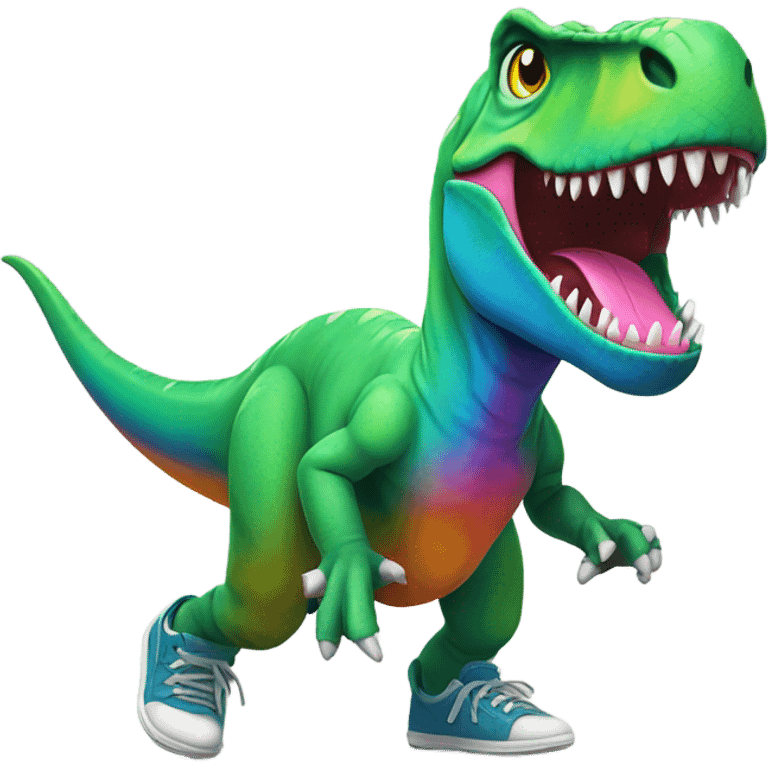 T Rex with shoes emoji