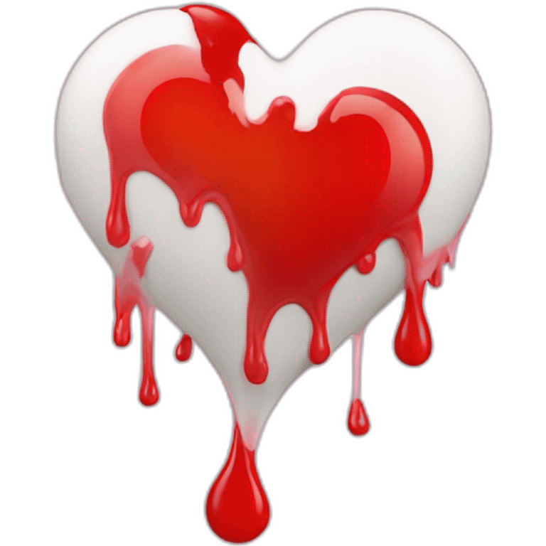 red heart with white liquid dripping from the bottom emoji