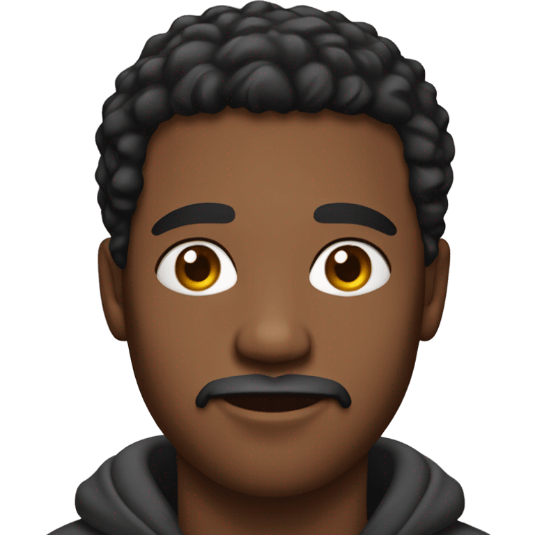 African American man with black hair and facial hair around 20 years old emoji