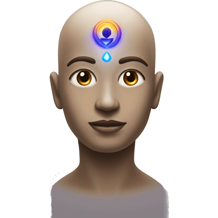 energy neck and head with third eye chakra emoji