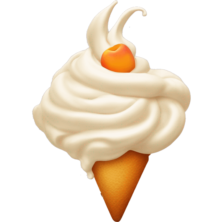 Whipped cream on peach emoji