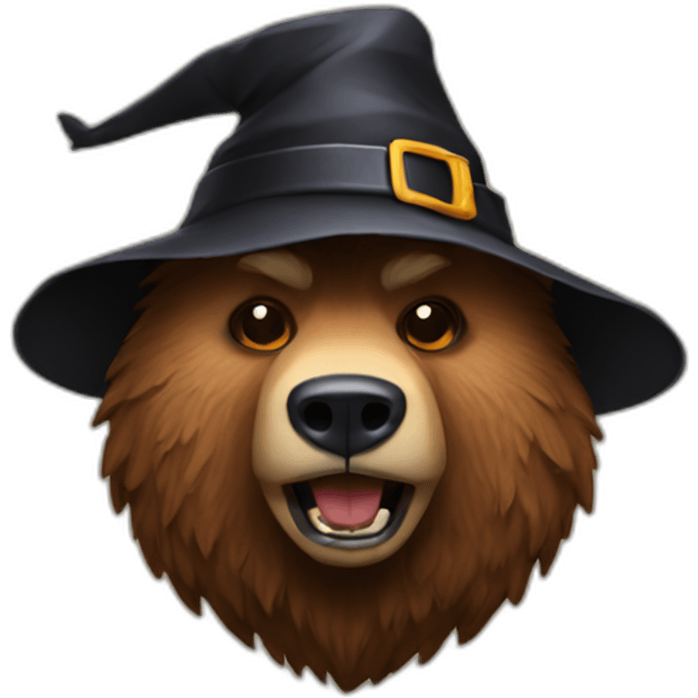 halloween with hat as a grizzly head emoji