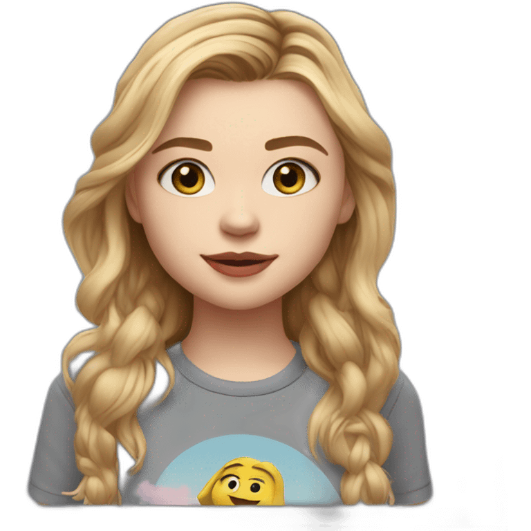 chloë grace moretz cartoon wearing tee emoji