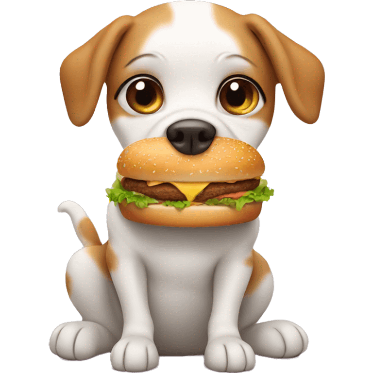 pregnant dog eating burger  emoji