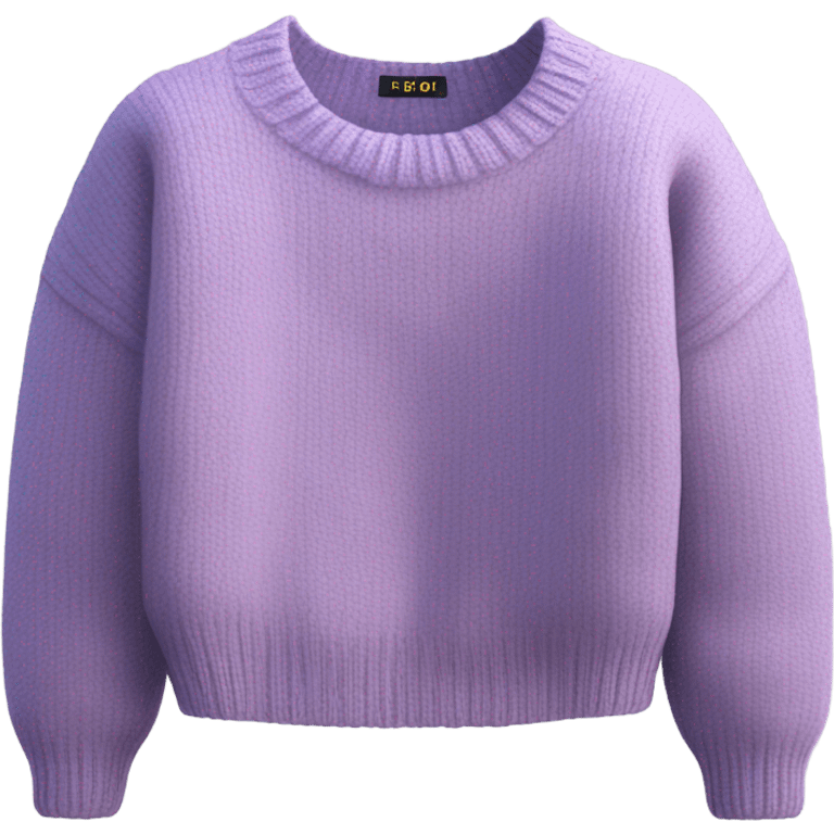 Lilac green cropped oversize wool sweater, isolated emoji