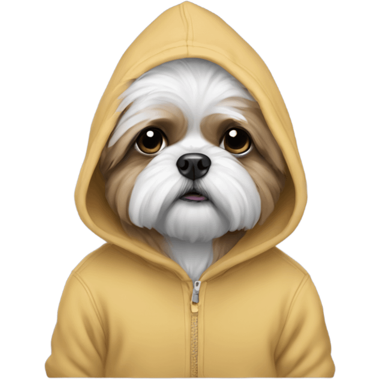 Shitzu wearing hoodie emoji