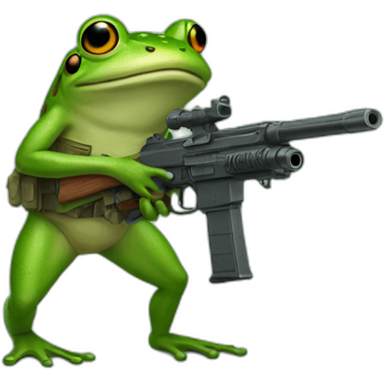 frog with a gun emoji