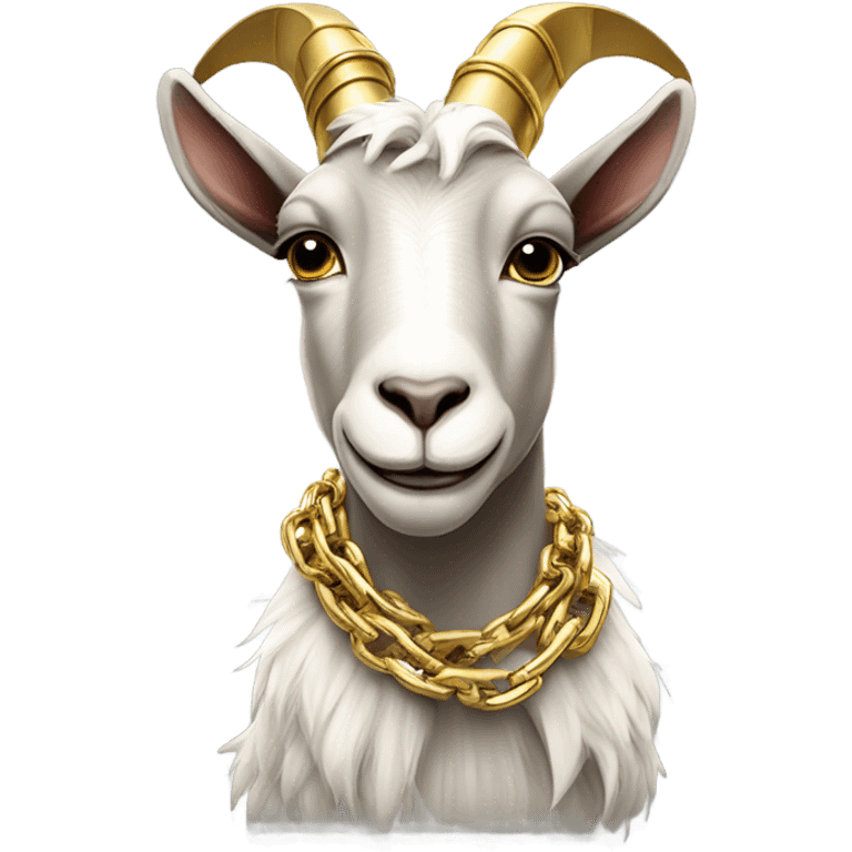 A Goat that makes rap with gold chains emoji