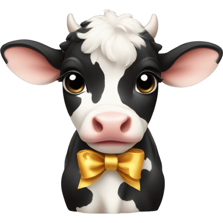 Baby cow with a bow  emoji