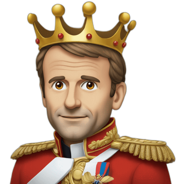 emmanuel macron avec une couronne sur la tete emoji