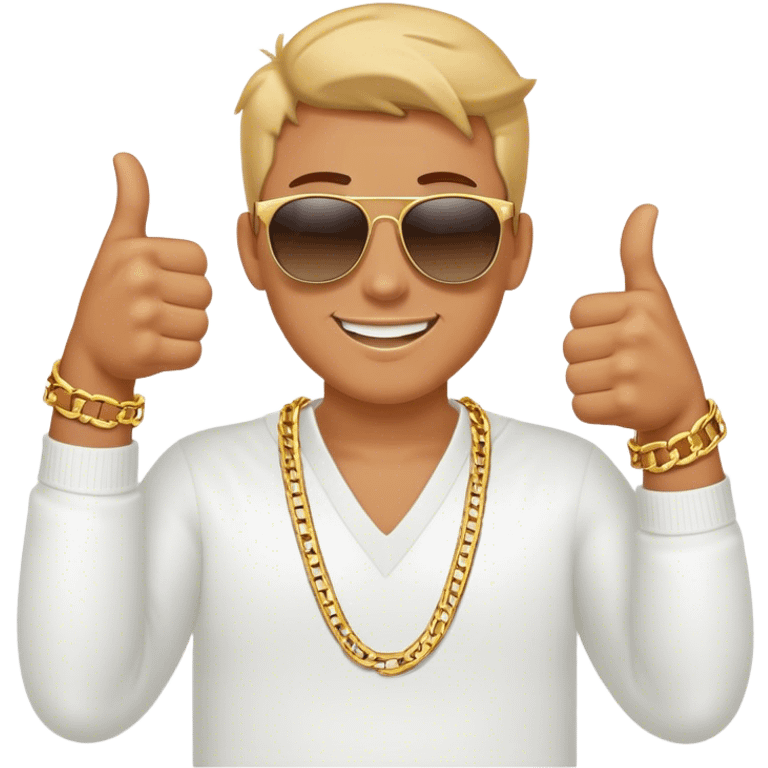 double thumbs up gangster dripped out emoji