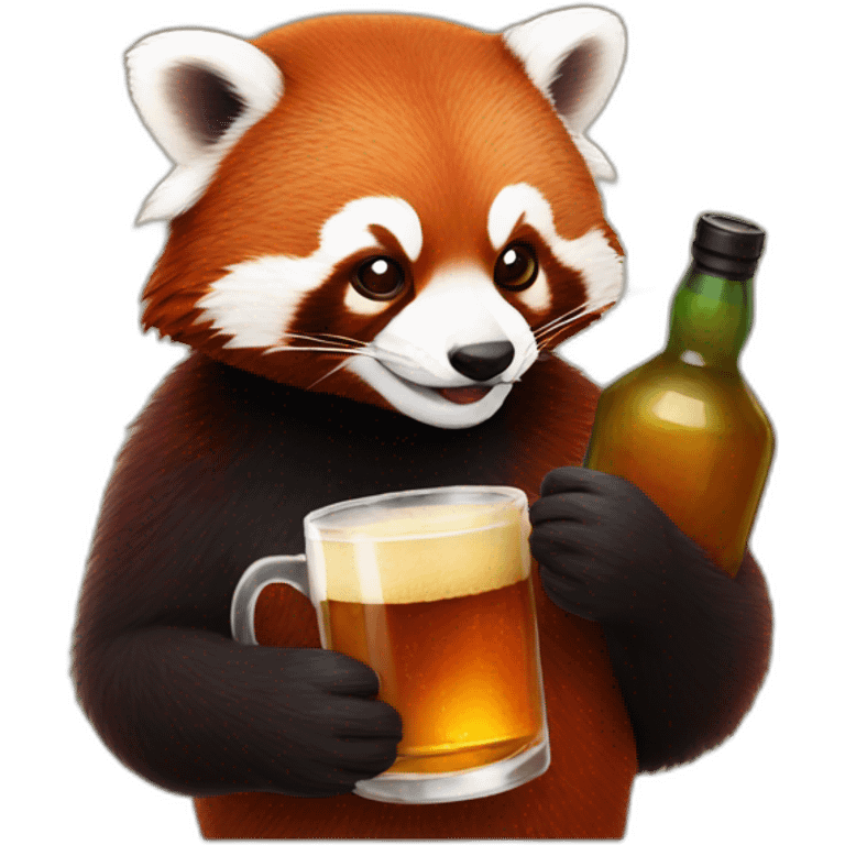 red panda sipping whisky emoji