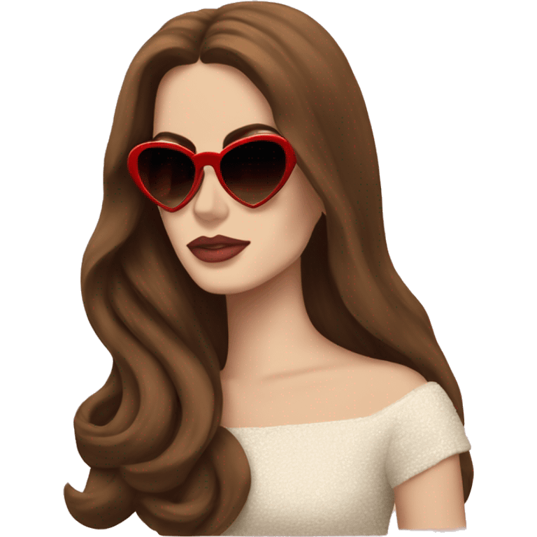 Lana Del Rey with heart sunglasses emoji