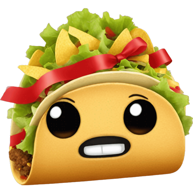 Taco with ribbon emoji