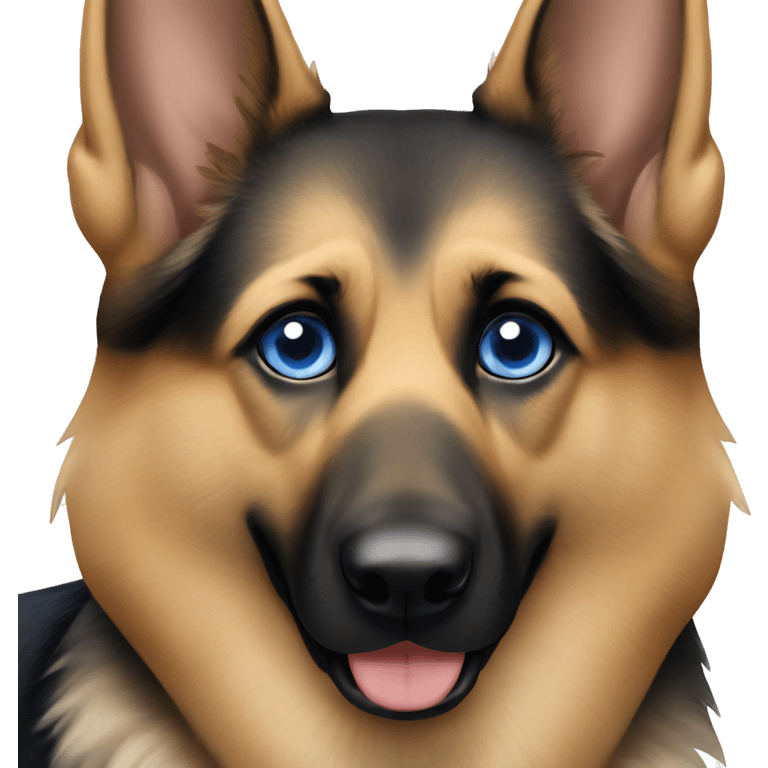 German shepherd dog with one brown eye one blue eye emoji