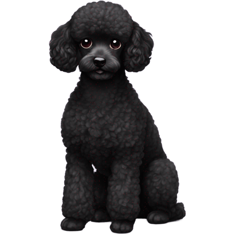 A tiny black mini poodle emoji