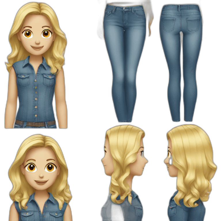 blonde girl wearing jeans emoji