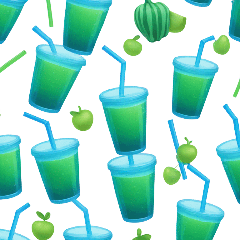 Blue and green juice called "slurp juice" emoji