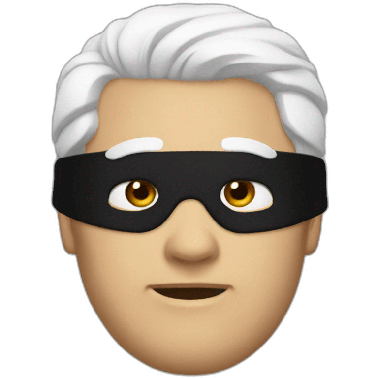 Man with white hair and a black blindfold emoji