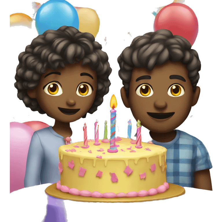 Birthday party boy and girl emoji