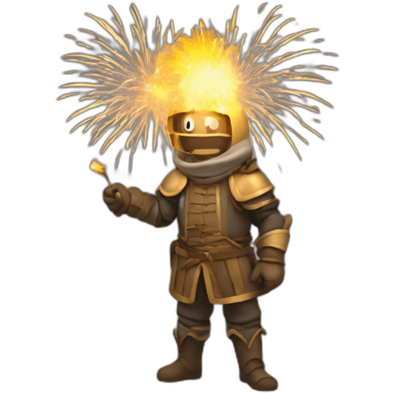 medieval Pyrotechnician seeing some fireworks go off emoji