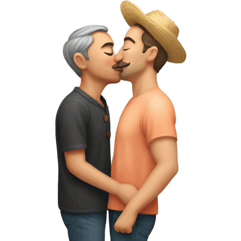 Man kissing peach  emoji