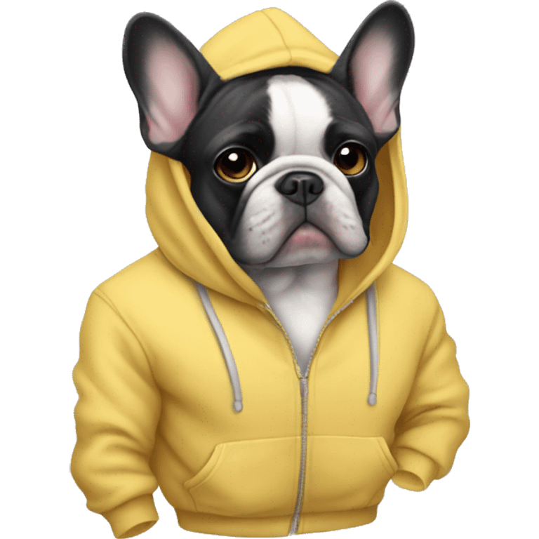 French bulldog with a hoodie emoji