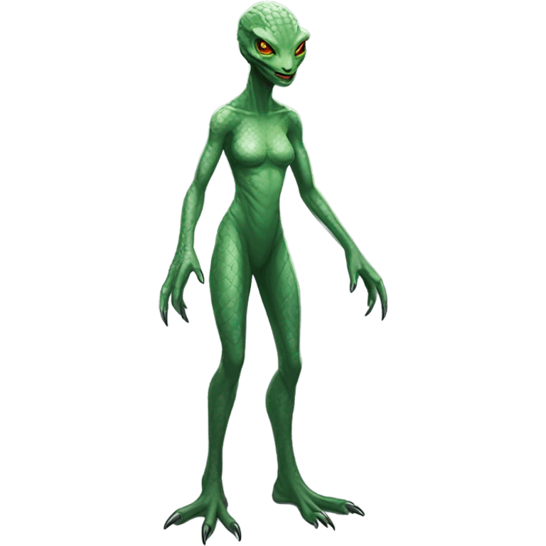 a reptilian alien woman full body emoji